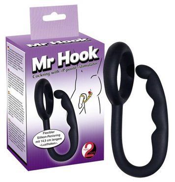 Ерекційне кільце з анальним стимулятором ORION You2Toys Mr. Hook, чорне, діаметр 30 мм 42-05026000000 фото