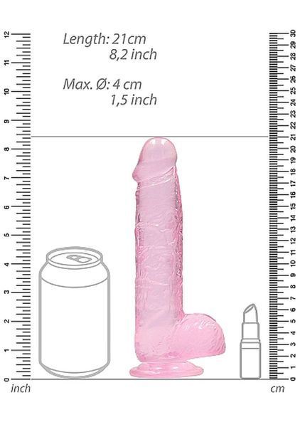 Фалоімітатор Realistic Dildo with Balls Pink 8/20 см 36-REA092PNK фото