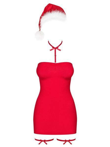 Сорочка Obsessive Kissmas chemise red S/M SX1156 фото Сорочка Obsessive Kissmas chemise red S/M SX1156 фото