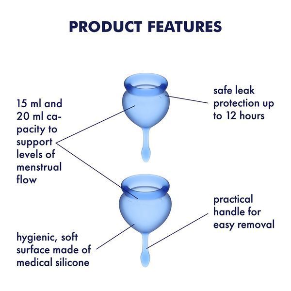 Менструальні чаші Feel Good Menstrual Cup dark blue 73-4002194 фото
