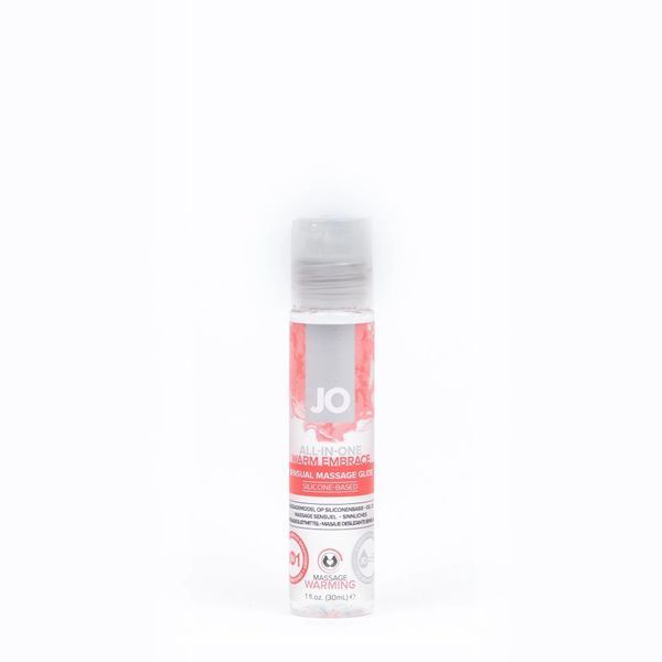 Масажний лубрикант на силіконовій основі JO All-in-One Sensual Massage Glide Warming, розігріваючий ефект, 30 мл 16-25075 фото