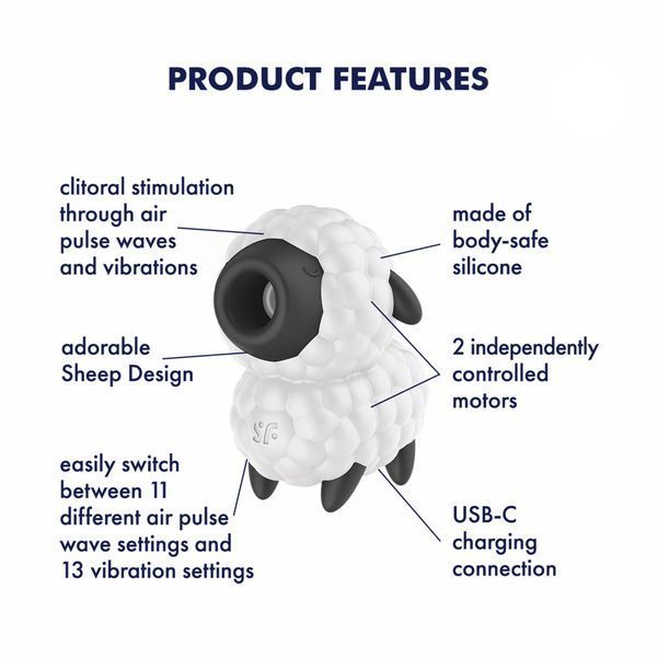 Вакуумный стимулятор клитора Satisfyer Dreamy Sheep 73-4080628 фото