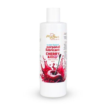 Лубрикант на водній основі MyLove Aroma Series, для інтимної близькості та масажу, аромат вишні, 300 мл 101-0417 фото