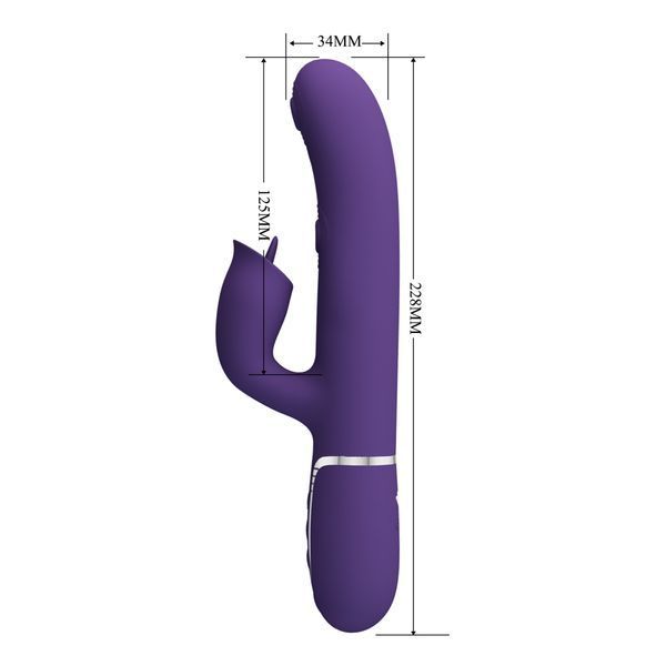 Вібратор PRETTY LOVE Gigi dark purple, 7 thumping functions 7 licking modes BW-500035-2 фото