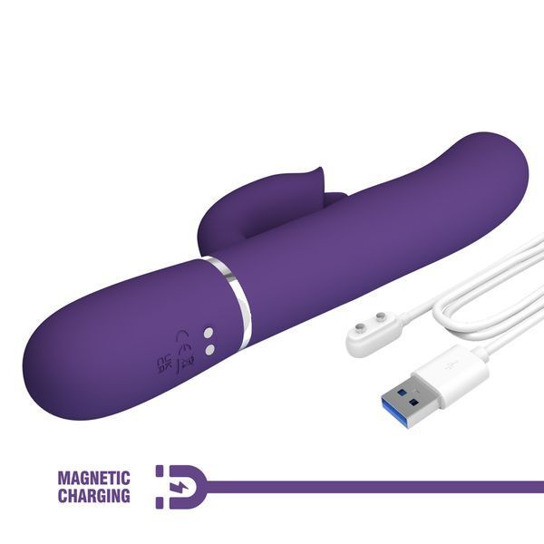 Вібратор PRETTY LOVE Gigi dark purple, 7 thumping functions 7 licking modes BW-500035-2 фото