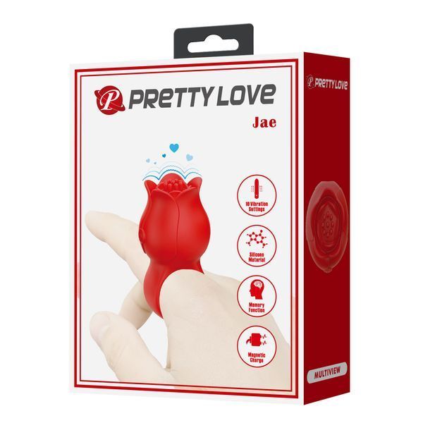 Вібратор на палець PRETTY LOVE Jae, червоний BI-210336 фото