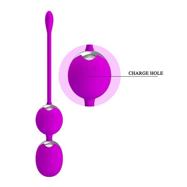 Вагинальные шарики с вибрацией PRETTY LOVE Werner, фиолетовые BI-014548 фото