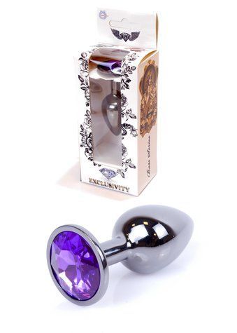 Анальна пробка BOSS SERIES HeavyFun Jawellery Dark Silver Plug, срібна, 27 мм 64-00034 фото