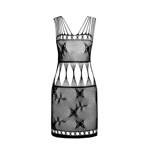 Бодістокінг мінісукня з метеликами Passion BS090 One Size black SO6388 фото