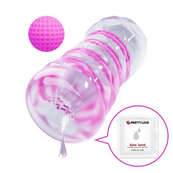 Прозорий мастурбатор вагіна PRETTY LOVE - Transparent masturbator,TPR pink BM-009229N-1 фото
