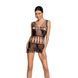 Бодістокінг мінісукня з метеликами Passion BS090 One Size black SO6388 фото 1