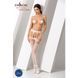 Еротичні колготки-бодістокінги Passion S025 One Size, White, імітація ажурних панчішок з пояском PSS025W фото 2