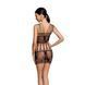 Бодістокінг мінісукня з метеликами Passion BS090 One Size black SO6388 фото 2