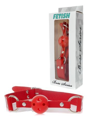 Кляп червоного кольору Knebel-Ball Gag - Fetish Boss Series 61-00034 фото