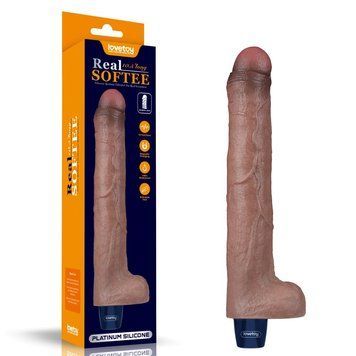 Вiбратор 10.5 REAL SOFTEE VIBRATING DILDO 66-LV430223 фото