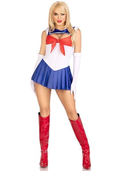 Еротичний костюм Сейлор Мун Leg Avenue Sexy Sailor M, сукня, рукавички, бант SO9197 фото