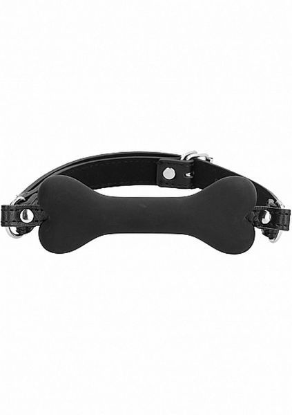 Кляп Ouch! Puppy Play Bone Gag, силиконовый, чёрный 36-OU265BLK фото