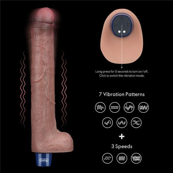 Вiбратор 10.5 REAL SOFTEE VIBRATING DILDO 66-LV430223 фото