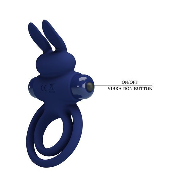 Ерекційне кільце з вібрацією PRETTY LOVE Powerful Ring, силікон BI-210206-3 фото