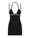 Сорочка Obsessive Selinne chemise & thong XL/2XL Black, стрінги, подвійні бретелі SO8672 фото 3