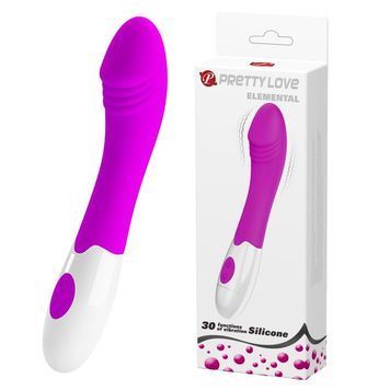 Реалистичный вибратор для точки G Pretty Love Elemental, изогнутый, фиолетовый BI-014812 фото