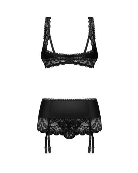 Комплект Obsessive Lecille 3-pcs crotchless set 2XL/3XL SX3108 фото