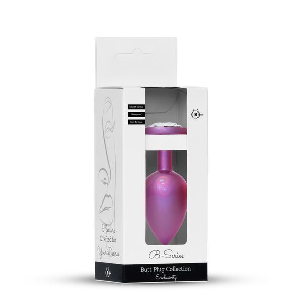 Анальная пробка BOSS SERIES Jewellery Pearl Pink PLUG, металлическая, розовая, 100 мм, L 64-00134 фото