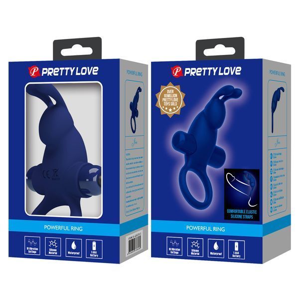 Ерекційне кільце з вібрацією PRETTY LOVE Powerful Ring BI-210204-3 фото