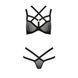 Комплект білизни Passion Exclusive HAGAR SET S/M, black, стрепи, трусики та ліф PS24705 фото 5