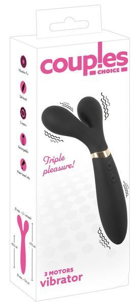 Вібратор для подвійної стимуляції ORION Couples Choice 3 Motors Vibrator, чорний, 19,5 см 42-05517910000 фото