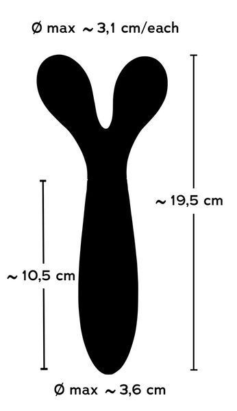 Вібратор для подвійної стимуляції ORION Couples Choice 3 Motors Vibrator, чорний, 19,5 см 42-05517910000 фото