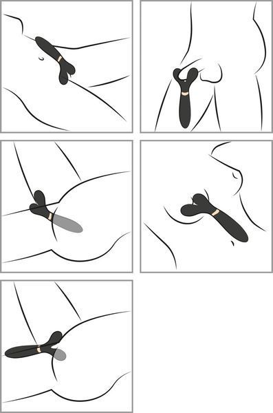 Вібратор для подвійної стимуляції ORION Couples Choice 3 Motors Vibrator, чорний, 19,5 см 42-05517910000 фото