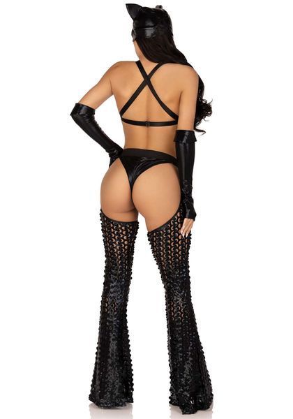 Еротичний костюм кішечки-пані Leg Avenue Mistress Kitty XS, рукавички, комбінезон, маска SO9199 фото