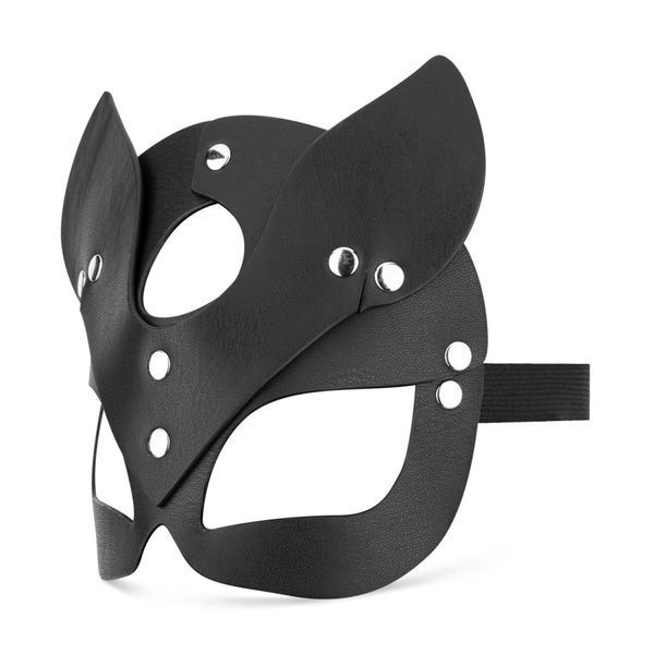 Маска кошечки Bedroom Fantasies Kitty, из экокожи, чёрная 55-BF055BLK фото