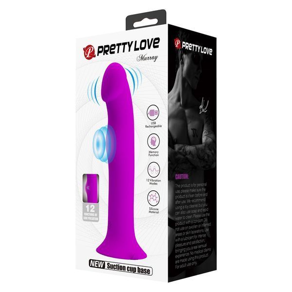 Вібратор PRETTY LOVE Murray PURPLE, 12 vibration functions 12 pulse wave settings Suction base BI-014952-1 фото Вібратор PRETTY LOVE Murray PURPLE, 12 vibration functions 12 pulse wave settings Suction base BI-014952-1 фото