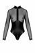 Боді Noir Handmade F321 Edge, XL, низ під латекс, верх сітка, блискавка на все тіло, декор кільця SX0360 фото 7