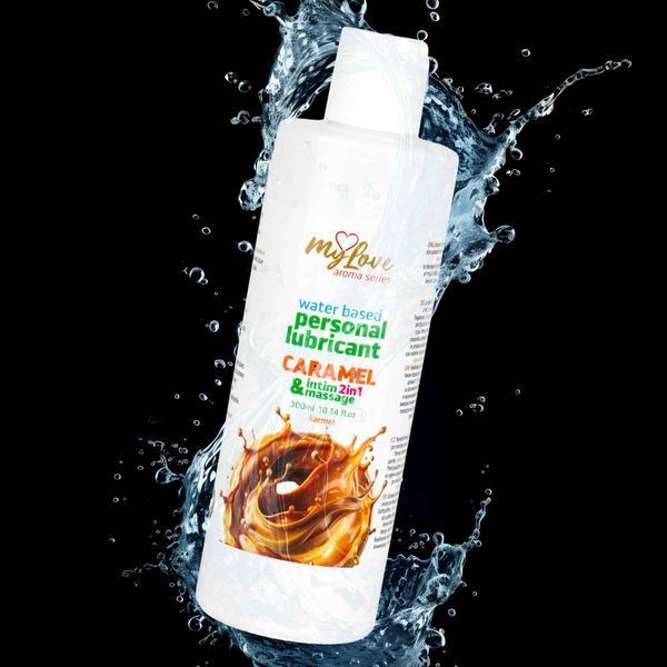 Водний лубрикант 2в1 для інтимної близькості та масажу MyLove Aroma Series Caramel (Карамель), 300 м 101-0608 фото