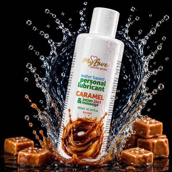 Водний лубрикант 2в1 для інтимної близькості та масажу MyLove Aroma Series Caramel (Карамель), 300 м 101-0608 фото