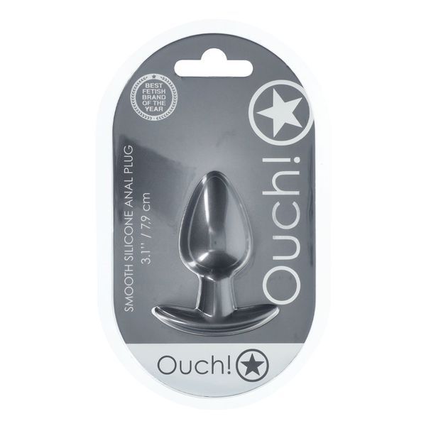 Анальная пробка Smooth Silicone Anal Plug, Medium, ганметал, 7,9 см / 3.1" 36-OU1018GUN фото
