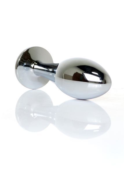 Анальна пробка BOSS SERIES Jewellery Silver Plug, металева, світло-блакитна, L, діаметр 32 мм 64-00148 фото