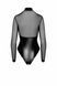 Боді Noir Handmade F321 Edge, XXL, низ під латекс, верх сітка, блискавка на все тіло, декор кільця SX0361 фото 8