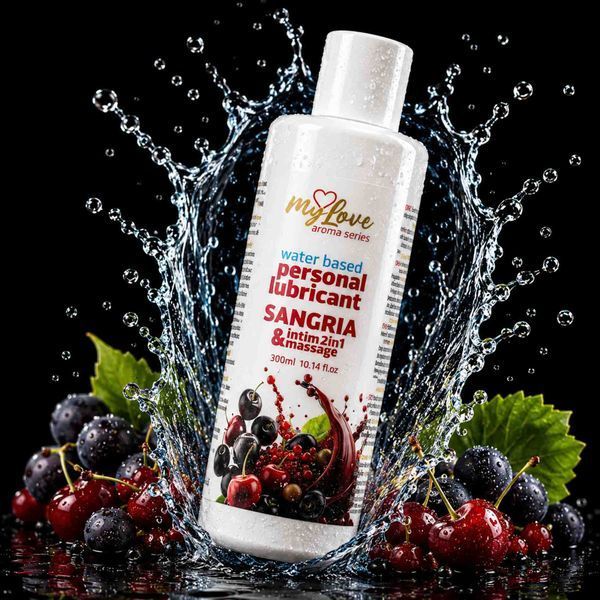 Водний лубрикант 2в1 для інтимної близькості та масажу MyLove Aroma Series Sangria (Сангрія), 300 мл 101-0554 фото