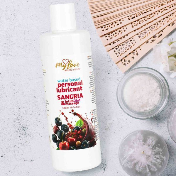 Водний лубрикант 2в1 для інтимної близькості та масажу MyLove Aroma Series Sangria (Сангрія), 300 мл 101-0554 фото