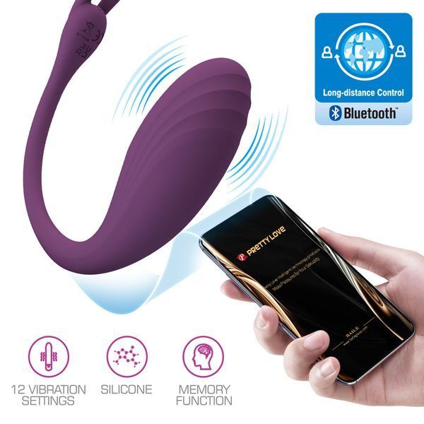 Вібратор PRETTY LOVE Catalina, 12 vibration functions Mobile APP Long-distance Control BI-014935HP-1 фото