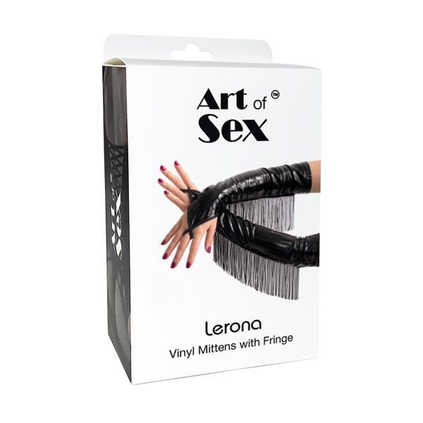 Вінілові мітенки Art of Sex - Lerona, розмір L, колір білий SX4712 фото