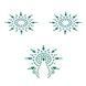 Пестіс з кристалів Petits Joujoux Gloria set of 3 - Green/Blue, прикраса на груди та вульву SO3132 фото 1