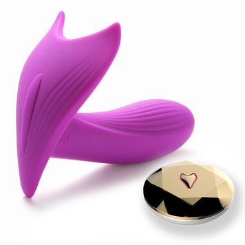 Вибратор для двойной стимуляции BOSS SERIES Foxshow Fox Silicone Panty, с подогревом, голосовым и пультовым управлением, фиолетовый 63-00005 фото