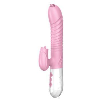 Вібратор для подвійної стимуляції Silicone Vibrator USB 7 Function and Thrusting Function / Heating 63-00051 фото