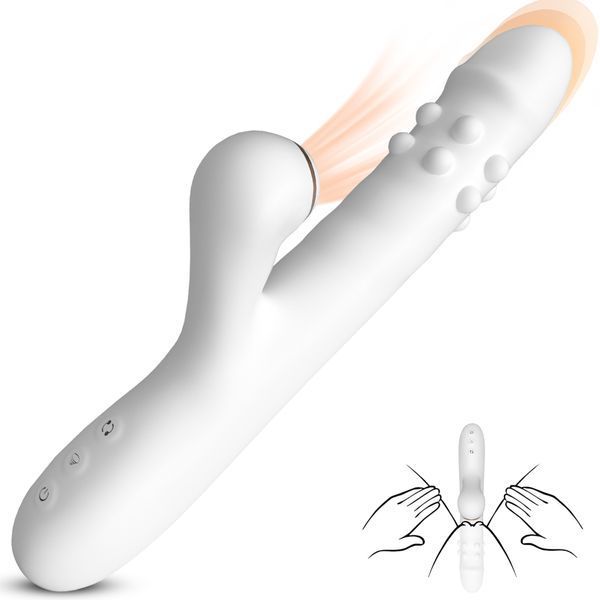 Вибратор для двойной стимуляции BOSS SERIES Silicone Vibrator, с ротационными и лижущими функциями 63-00079 фото