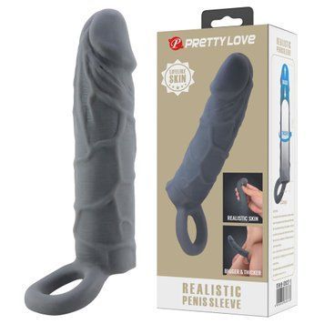 Насадка на пеніс PRETTY LOVE Realistic Penis Sleeve, TPR BI-026227-2 фото